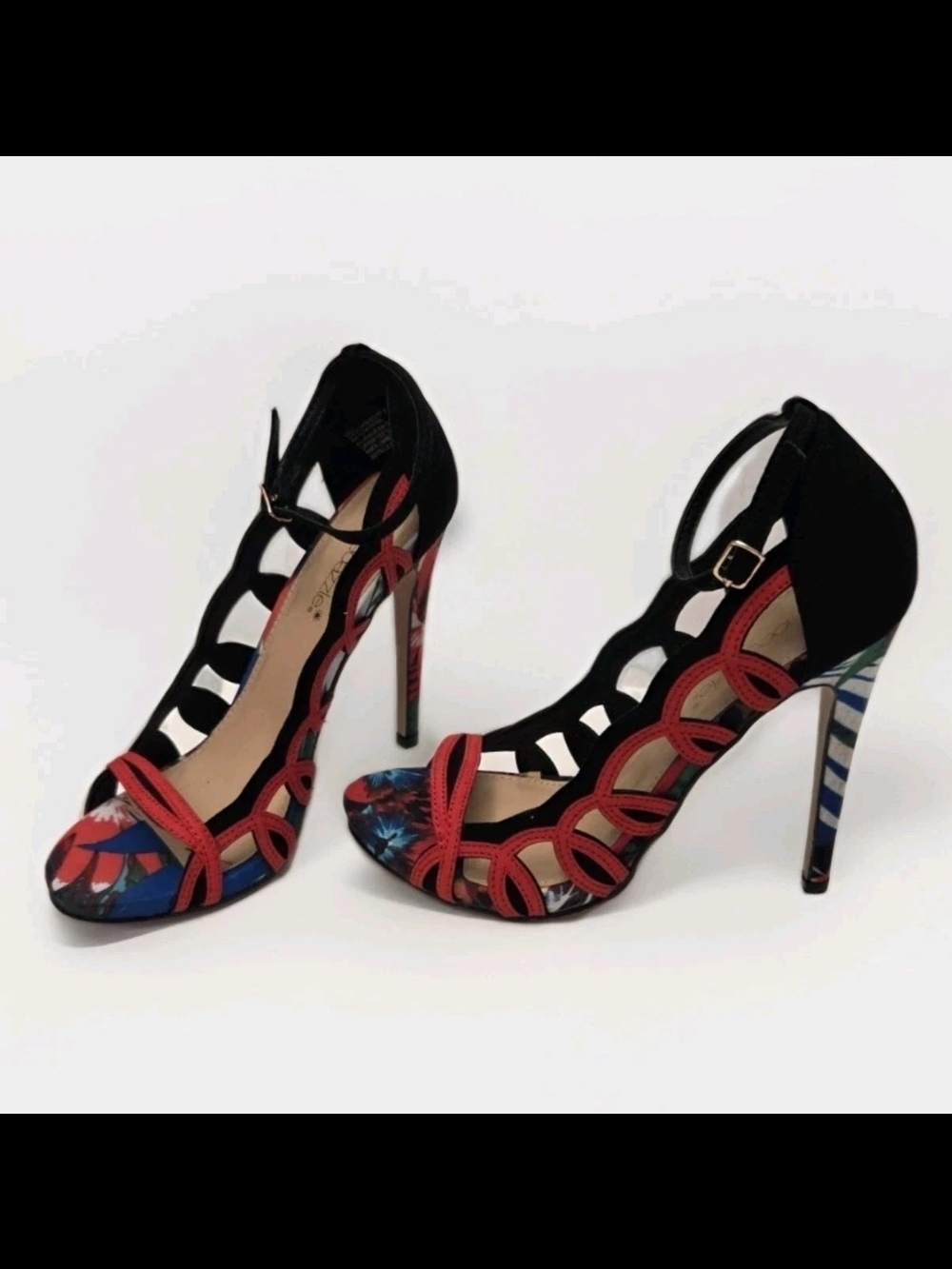​ShoeDazzle Lily Heels Size 7 - Red Bottom Inspired Peep Toe Platform Stilettos